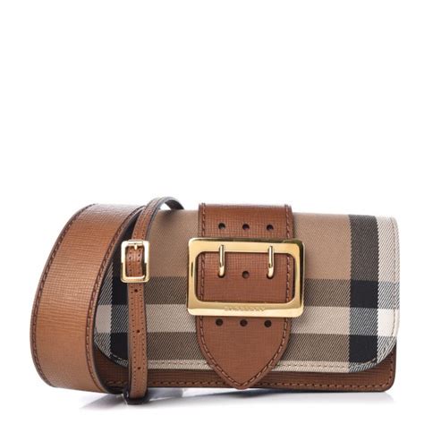 BURBERRY House Check Bridle Calfskin Small Madison Buckle 